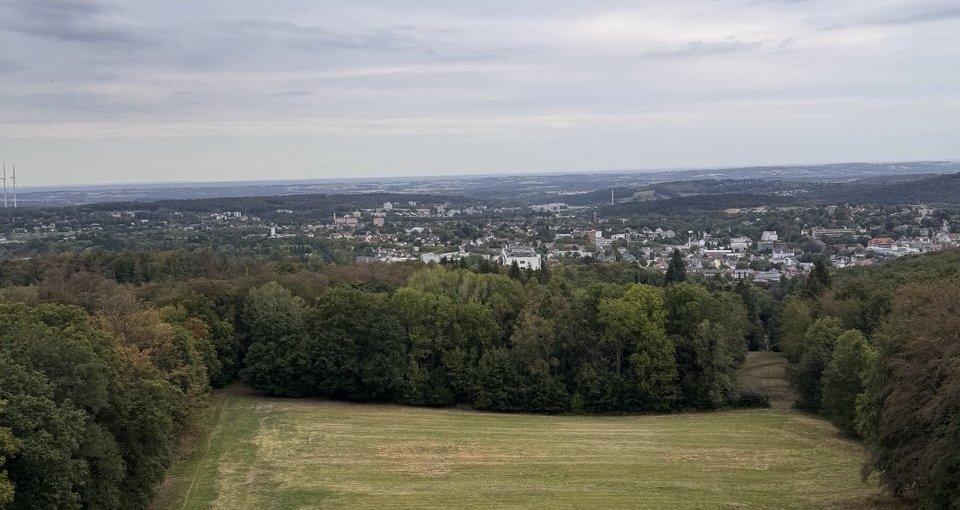 Panoramic view over Iserlohn and the Sauerland countryside from the Danzturm